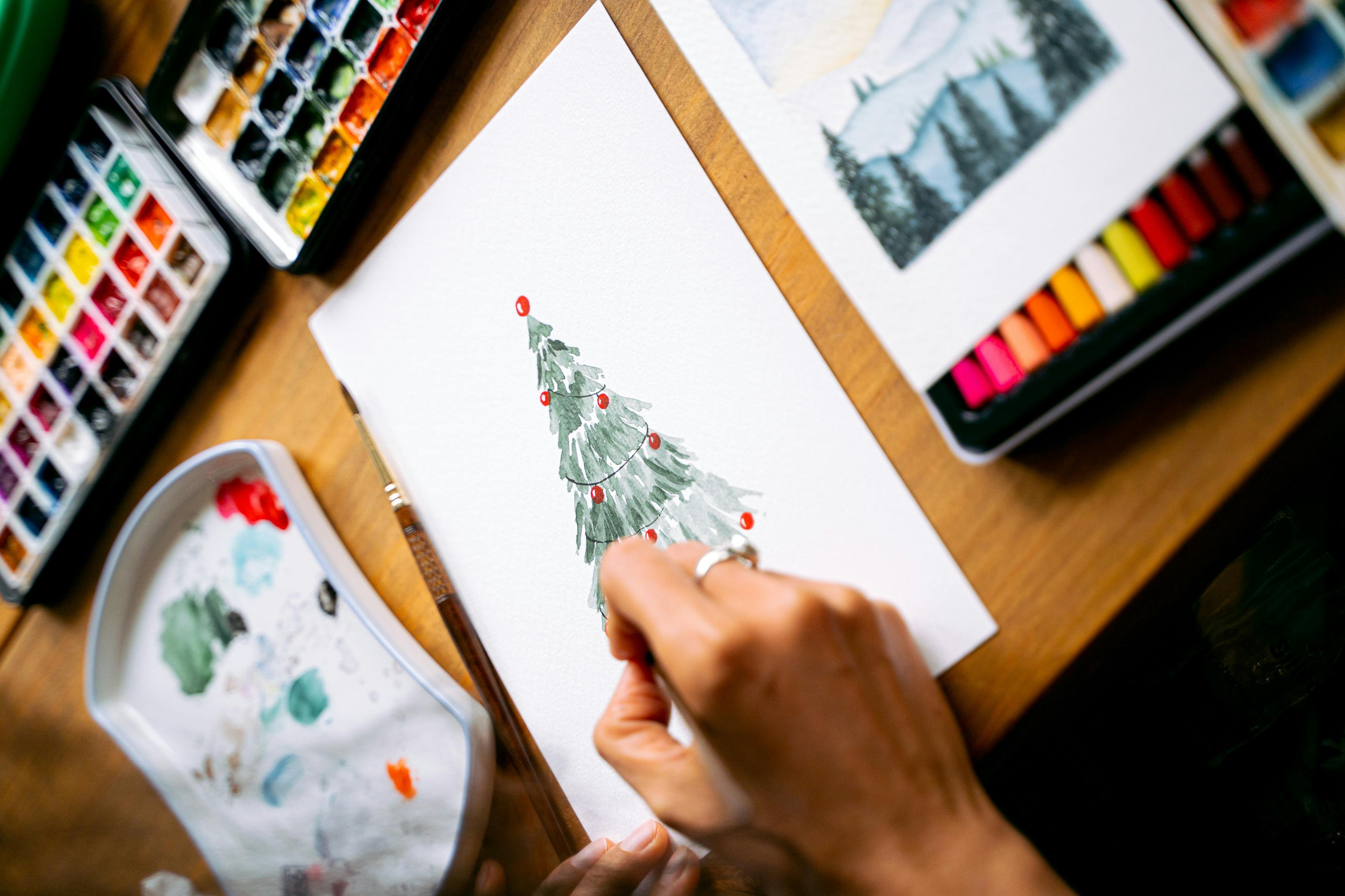 Course Image for T00255 Community Connection Through The Arts - Using Watercolours For Sustainable Seasonal Crafts - Starter